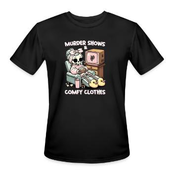 Murder shows comfy clothes t shirt - Men's Moisture Wicking Performance T-Shirt - black - Front - Jackson (183cm)