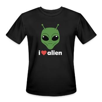 I Love Alien - Men's Moisture Wicking Performance T-Shirt - black - Front - Jackson (183cm)