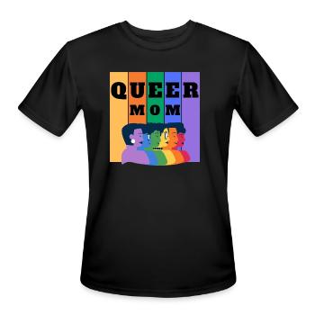 Queer Mom - Men's Moisture Wicking Performance T-Shirt - black - Front - Jackson (183cm)