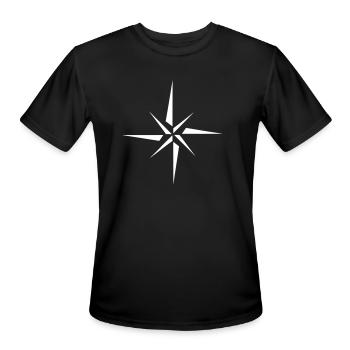 Nautical star. Compass rose, cardinal directions - Men's Moisture Wicking Performance T-Shirt - black - Front - Jackson (183cm)