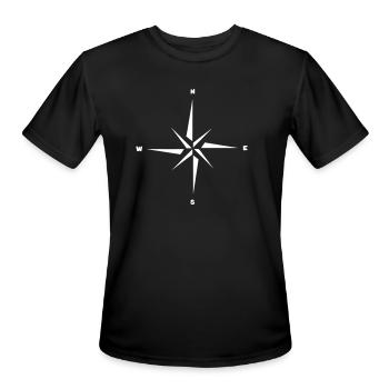 Nautical star. Compass rose, cardinal directions - Men's Moisture Wicking Performance T-Shirt - black - Front - Jackson (183cm)