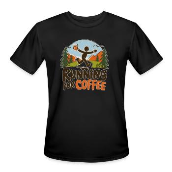 Running Enthusiast Designs - Men's Moisture Wicking Performance T-Shirt - black - Front - Jackson (183cm)