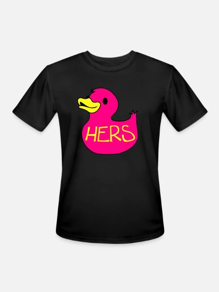 rubber duckie hers - Men's Moisture Wicking Performance T-Shirt - black