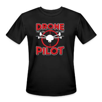 Drones Drone Pilot Drone Lovers Rc Quadcopters - Men's Moisture Wicking Performance T-Shirt - black - Front - Jackson (183cm)