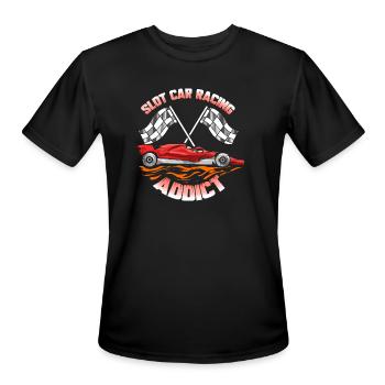 Slot Car Racing Addict Slotcar - Men's Moisture Wicking Performance T-Shirt - black - Front - Jackson (183cm)