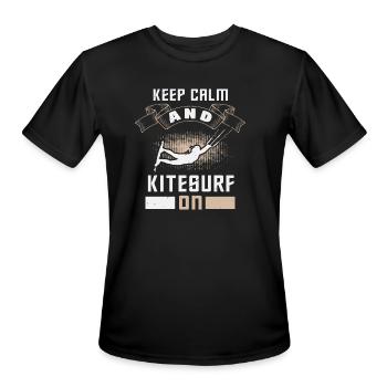 Kite Keep Calm And Kitesurf On - Men's Moisture Wicking Performance T-Shirt - black - Front - Jackson (183cm)