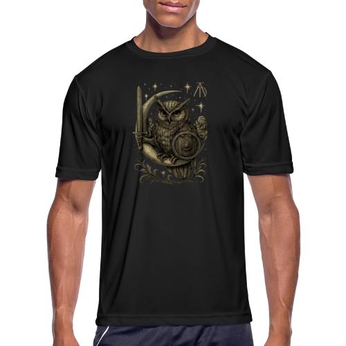 Moon Warrior Owl – Celestial Strength Tee - Men's Moisture Wicking Performance T-Shirt