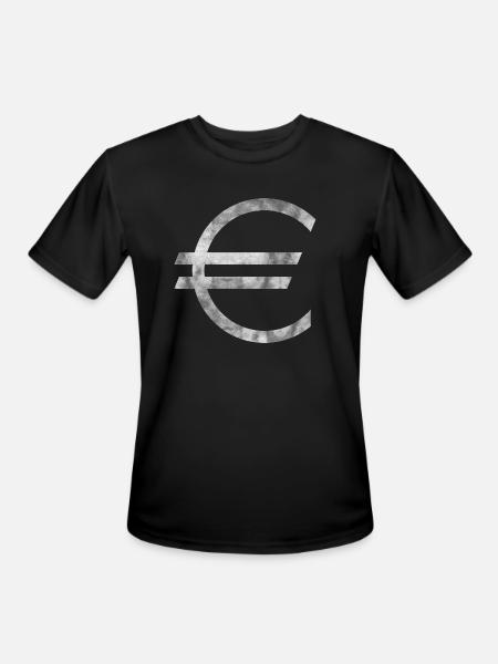 Silver Euro Symbol - Men's Moisture Wicking Performance T-Shirt - black