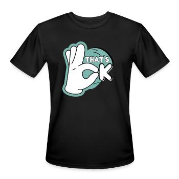 Sleek & Stylish: That's OK™ - Men's Moisture Wicking Performance T-Shirt - black - Front - Jackson (183cm)