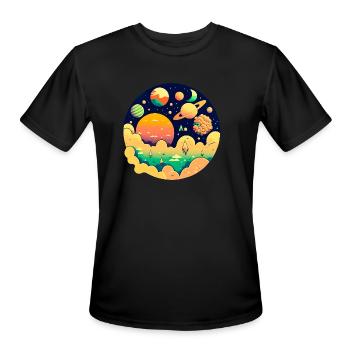 Planets from the planet - Men's Moisture Wicking Performance T-Shirt - black - Front - Jackson (183cm)
