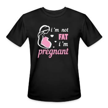 Pregnant Not Fat - Men's Moisture Wicking Performance T-Shirt - black - Front - Jackson (183cm)