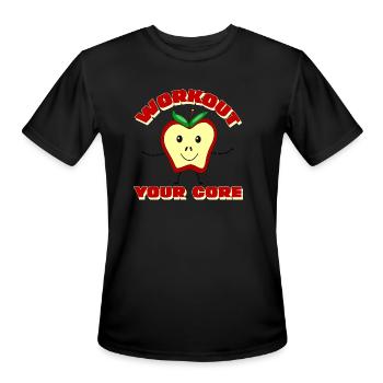 Workout Your Apple Core - Men's Moisture Wicking Performance T-Shirt - black - Front - Jackson (183cm)