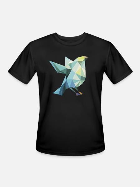 Polygonal Bird - Men's Moisture Wicking Performance T-Shirt - black