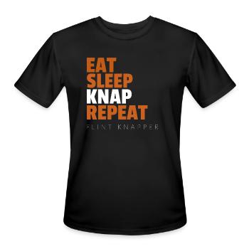 Eat Sleep Knap Repeat Flint Knappers - Men's Moisture Wicking Performance T-Shirt - black - Front - Jackson (183cm)