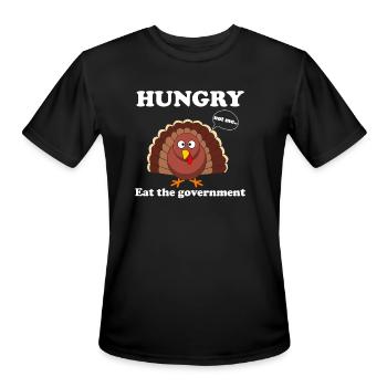 Hungry Eat The Government Not Me - Men's Moisture Wicking Performance T-Shirt - black - Front - Jackson (183cm)