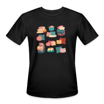 comfy laundry pillows - Men's Moisture Wicking Performance T-Shirt - black - Front - Jackson (183cm)