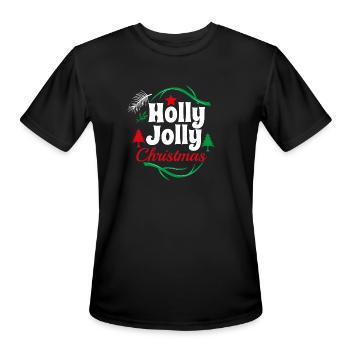 Holly Jolly Christmas - Men's Moisture Wicking Performance T-Shirt - black - Front - Jackson (183cm)