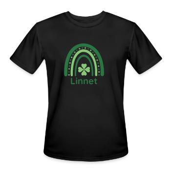 Linnet Clover Charm Boho Rainbow - Men's Moisture Wicking Performance T-Shirt - black - Front - Jackson (183cm)