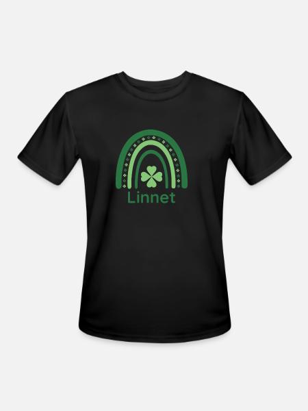 Linnet Clover Charm Boho Rainbow - Men's Moisture Wicking Performance T-Shirt - black
