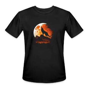 wolf howl - Men's Moisture Wicking Performance T-Shirt - black - Front - Jackson (183cm)