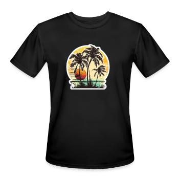 Tropical Paradise - Men's Moisture Wicking Performance T-Shirt - black - Front - Jackson (183cm)