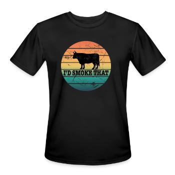 I'd Smoke That Beef BBQ Smoking - Men's Moisture Wicking Performance T-Shirt - black - Front - Jackson (183cm)