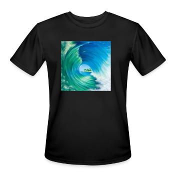 Wave Tunnel to Paradise - Men's Moisture Wicking Performance T-Shirt - black - Front - Jackson (183cm)
