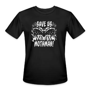 Save Us Mothman - Men's Moisture Wicking Performance T-Shirt - black - Front - Jackson (183cm)
