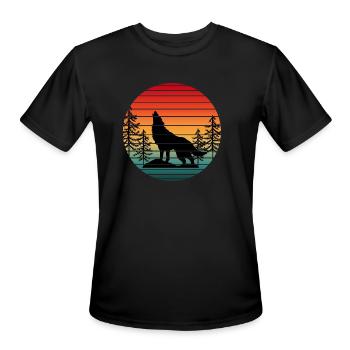 VINTAGE HOWLING WOLF - Men's Moisture Wicking Performance T-Shirt - black - Front - Jackson (183cm)