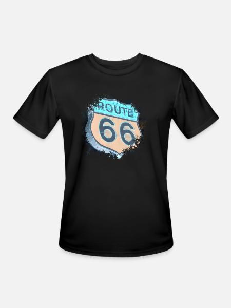 Route 66 - Men's Moisture Wicking Performance T-Shirt - black