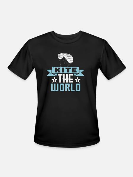 Kite The World - Men's Moisture Wicking Performance T-Shirt - black