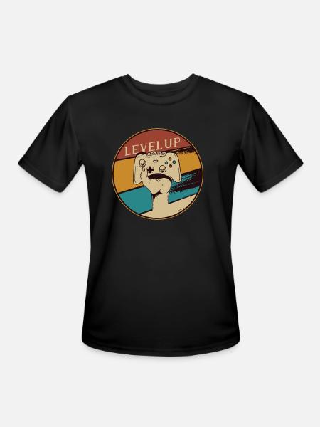 Level Up - Men's Moisture Wicking Performance T-Shirt - black