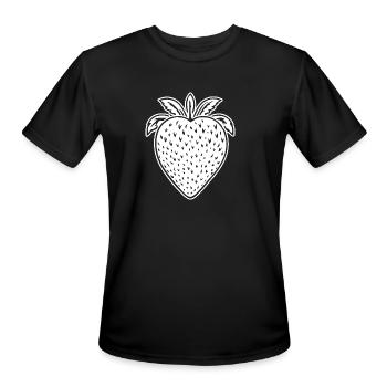 Strawberry Fruit Berries - Men's Moisture Wicking Performance T-Shirt - black - Front - Jackson (183cm)