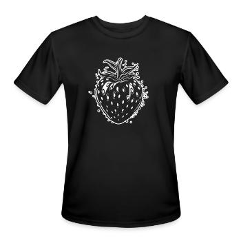 Strawberry Fruit Berries - Men's Moisture Wicking Performance T-Shirt - black - Front - Jackson (183cm)
