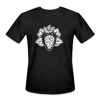 Strawberry Fruit Berries - Men's Moisture Wicking Performance T-Shirt - black - Front - Jackson (183cm)