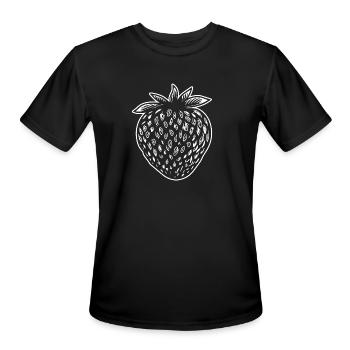 Strawberry Fruit Berries - Men's Moisture Wicking Performance T-Shirt - black - Front - Jackson (183cm)