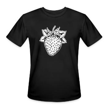 Strawberry Fruit Berries - Men's Moisture Wicking Performance T-Shirt - black - Front - Jackson (183cm)