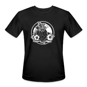 Strawberry Fruit Berries - Men's Moisture Wicking Performance T-Shirt - black - Front - Jackson (183cm)