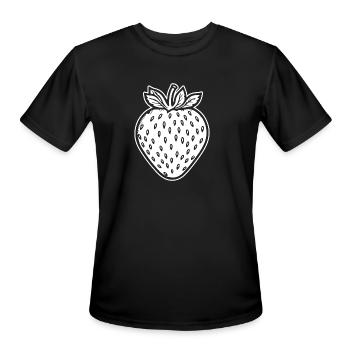 Strawberry Fruit Berries - Men's Moisture Wicking Performance T-Shirt - black - Front - Jackson (183cm)