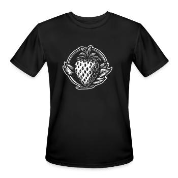 Strawberry Fruit Berries - Men's Moisture Wicking Performance T-Shirt - black - Front - Jackson (183cm)
