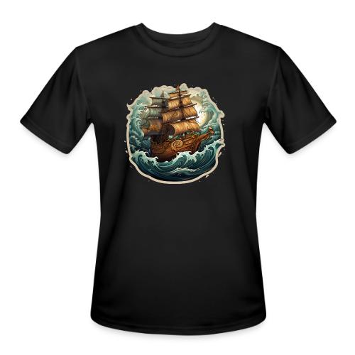 The journey of the Vikings on a stormy ocean - Men's Moisture Wicking Performance T-Shirt