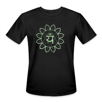 Heart Chakra Anahata Tantra Mantra Yoga Sacred - Men's Moisture Wicking Performance T-Shirt - black - Front - Jackson (183cm)