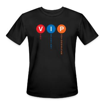 Vip Very Important Photographer - Men's Moisture Wicking Performance T-Shirt - black - Front - Jackson (183cm)