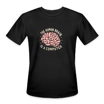 The Human Brain is Computer - Men's Moisture Wicking Performance T-Shirt - black - Front - Jackson (183cm)