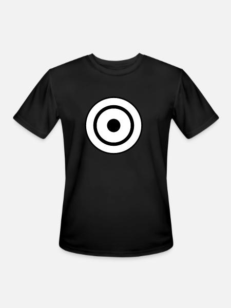 Black and White Bullseye - Men's Moisture Wicking Performance T-Shirt - black