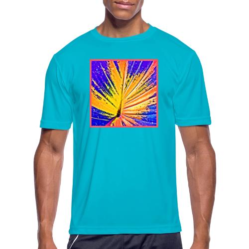 Vibrant Neon Leaf Pattern - Men's Moisture Wicking Performance T-Shirt