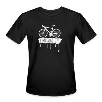 Burn Fat Not Oil - Men's Moisture Wicking Performance T-Shirt - black - Front - Jackson (183cm)