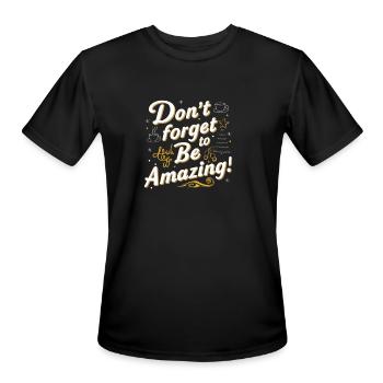 Retro Vibes: Be Amazing Tee - Men's Moisture Wicking Performance T-Shirt - black - Front - Jackson (183cm)