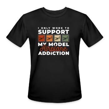 Model Maker Flying Remote Control - Men's Moisture Wicking Performance T-Shirt - black - Front - Jackson (183cm)