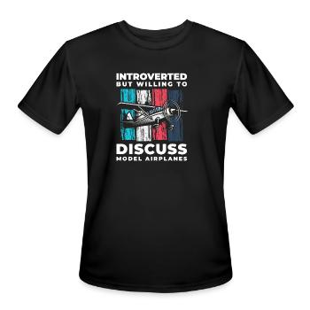 Model Maker Flying Aviator - Men's Moisture Wicking Performance T-Shirt - black - Front - Jackson (183cm)
